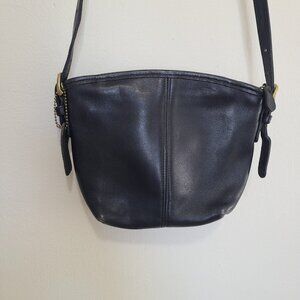 Vintage Coach Black Mini SoHo Basket Crossbody Shoulder Bag Purse Zip Black